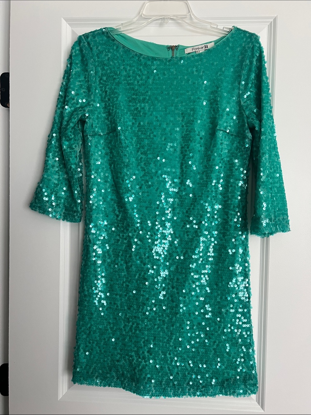 Forever 21 Emerald Green Sequin Shift Dress
